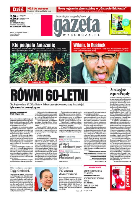 e-prasa: Gazeta Wyborcza - Rzeszów – e-wydanie – 99/2012