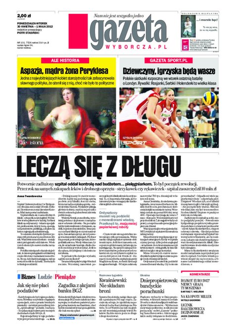 e-prasa: Gazeta Wyborcza - Rzeszów – e-wydanie – 101/2012