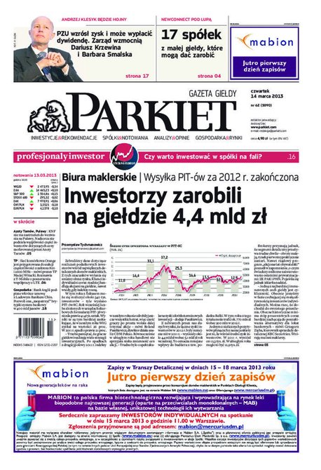 e-prasa: Parkiet – e-wydanie – 62/2013