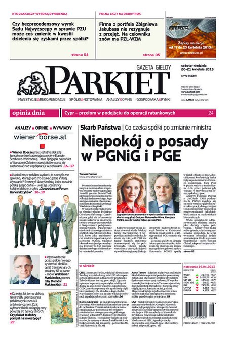 e-prasa: Parkiet – e-wydanie – 92/2013