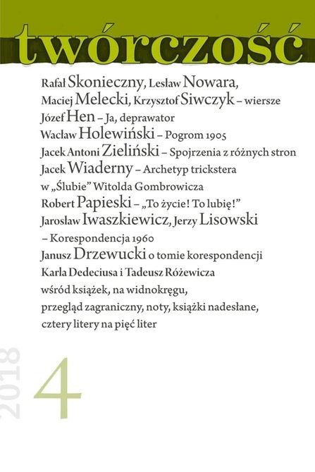 e-prasa: Twórczość – e-wydanie – 4/2018