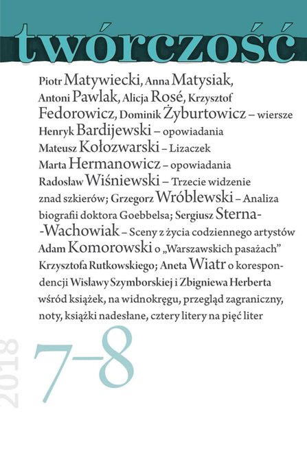 e-prasa: Twórczość – e-wydanie – 7-8/2018