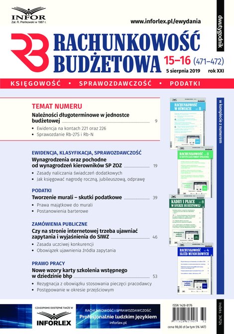 e-prasa: Rachunkowość Budżetowa – e-wydanie – 15-16/2019