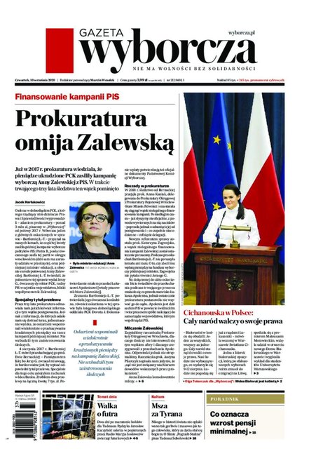 e-prasa: Gazeta Wyborcza - Opole – e-wydanie – 212/2020