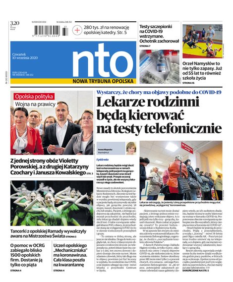 e-prasa: Nowa Trybuna Opolska – e-wydanie – 212/2020