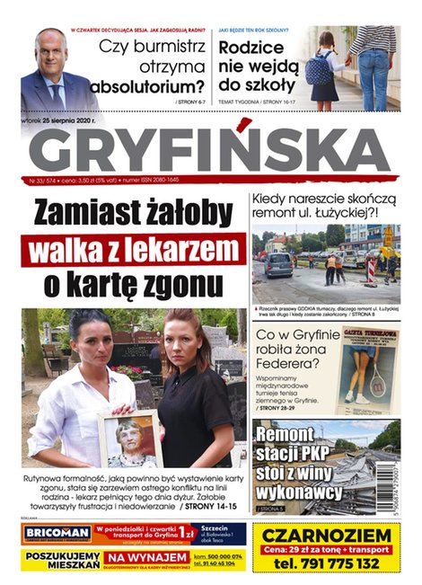 e-prasa: Gazeta Gryfińska – e-wydawnia – 33/2020