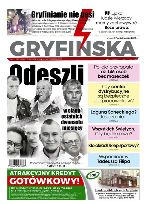 e-prasa: Gazeta Gryfińska – e-wydawnia – 42/2020