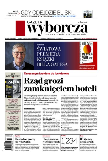 e-prasa: Gazeta Wyborcza - Warszawa – e-wydanie – 38/2021