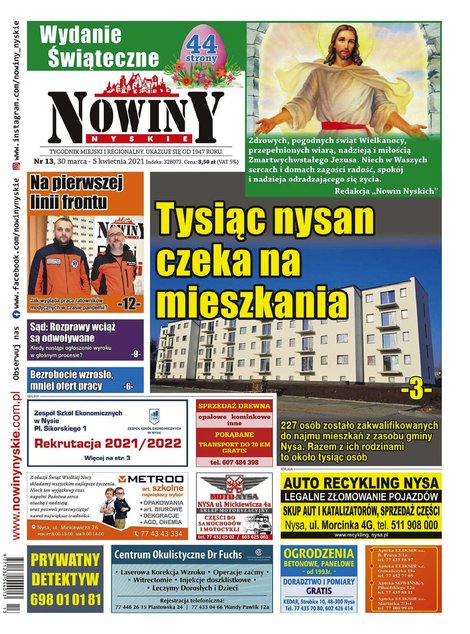 e-prasa: Nowiny Nyskie – e-wydania – 13/2021
