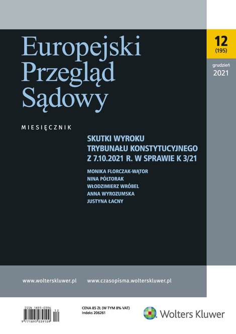 e-prasa: Europejski Przegląd Sądowy – e-wydanie – 12/2021