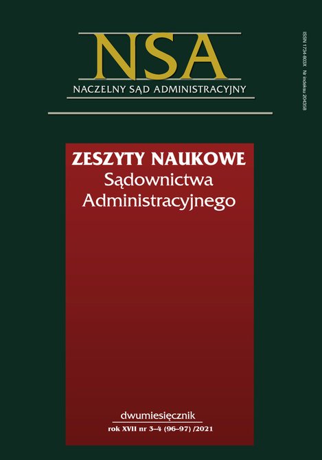 e-prasa: Zeszyty Naukowe Sądownictwa Administracyjnego – e-wydanie – 3-4/2021