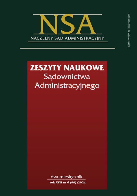 e-prasa: Zeszyty Naukowe Sądownictwa Administracyjnego – e-wydanie – 6/2021