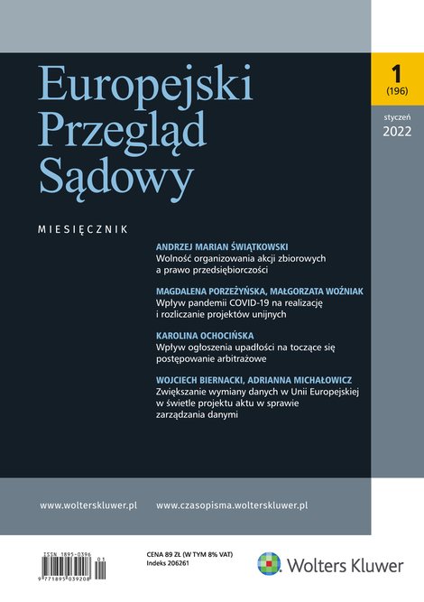 e-prasa: Europejski Przegląd Sądowy – e-wydanie – 1/2022