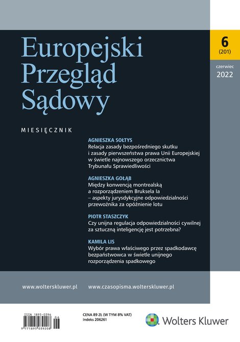 e-prasa: Europejski Przegląd Sądowy – e-wydanie – 6/2022