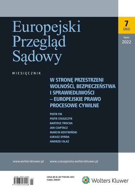 e-prasa: Europejski Przegląd Sądowy – e-wydanie – 7/2022