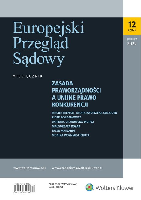 e-prasa: Europejski Przegląd Sądowy – e-wydanie – 12/2022