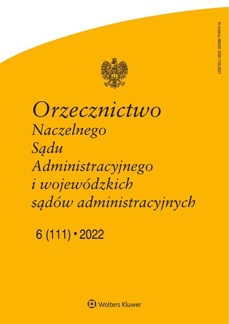 e-prasa: Orzecznictwo Naczelnego Sądu Administracyjnego i WSA – e-wydanie – 6/2022