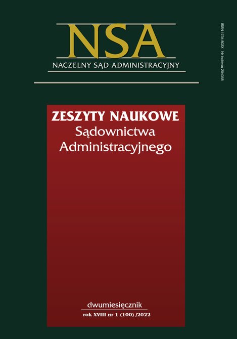 e-prasa: Zeszyty Naukowe Sądownictwa Administracyjnego – e-wydanie – 1/2022