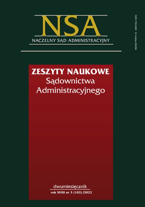 e-prasa: Zeszyty Naukowe Sądownictwa Administracyjnego – e-wydanie – 3/2022