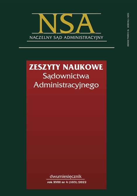 e-prasa: Zeszyty Naukowe Sądownictwa Administracyjnego – e-wydanie – 4/2022