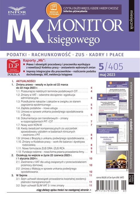 e-prasa: Monitor Księgowego – e-wydanie – 5/2023