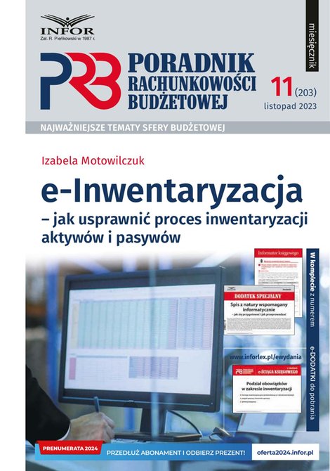 e-prasa: Poradnik Rachunkowości Budżetowej – e-wydanie – 11/2023