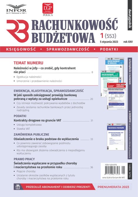 e-prasa: Rachunkowość Budżetowa – e-wydanie – 1/2023