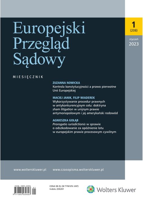 e-prasa: Europejski Przegląd Sądowy – e-wydanie – 1/2023