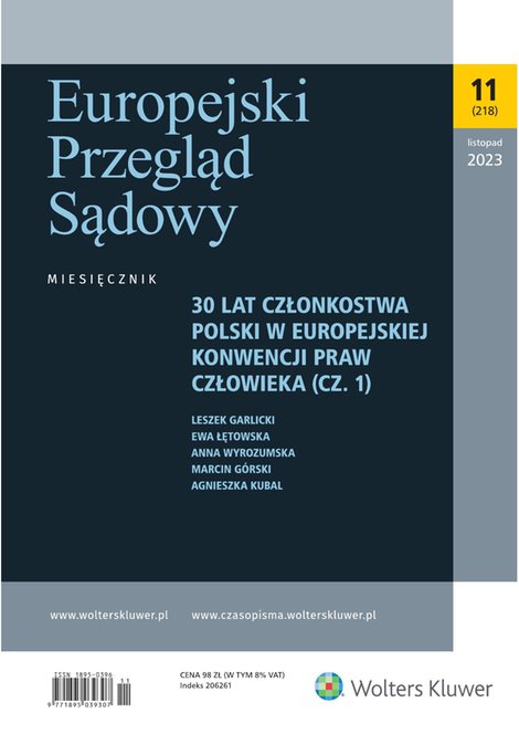 e-prasa: Europejski Przegląd Sądowy – e-wydanie – 11/2023