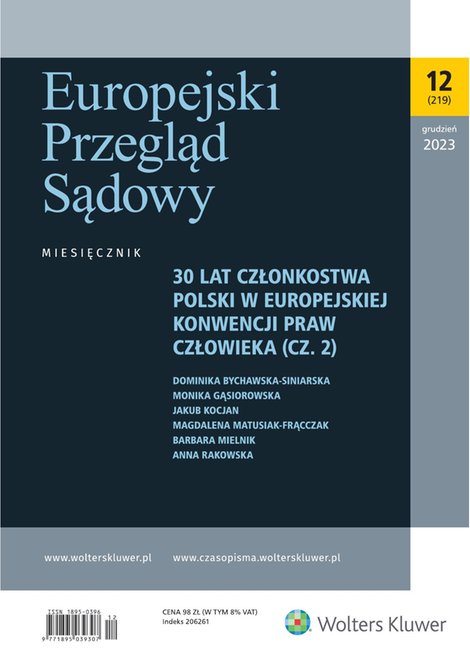 e-prasa: Europejski Przegląd Sądowy – e-wydanie – 12/2023