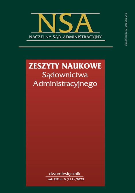 e-prasa: Zeszyty Naukowe Sądownictwa Administracyjnego – e-wydanie – 6/2023