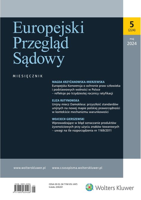 e-prasa: Europejski Przegląd Sądowy – e-wydanie – 5/2024