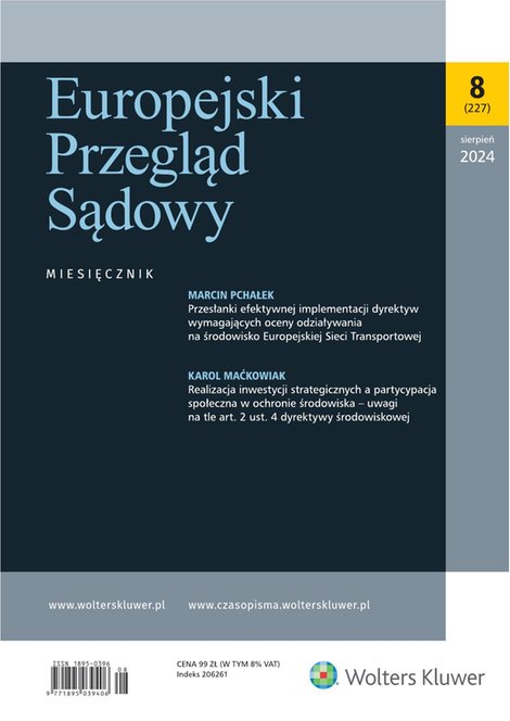 e-prasa: Europejski Przegląd Sądowy – e-wydanie – 8/2024