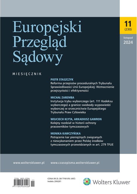 e-prasa: Europejski Przegląd Sądowy – e-wydanie – 11/2024