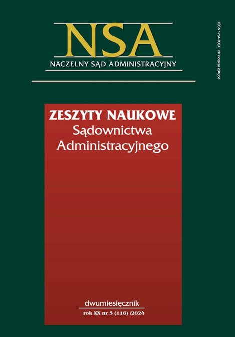 e-prasa: Zeszyty Naukowe Sądownictwa Administracyjnego – e-wydanie – 5/2024
