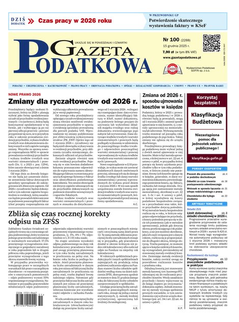 e-prasa: Gazeta Podatkowa – e-wydanie – 100/2025