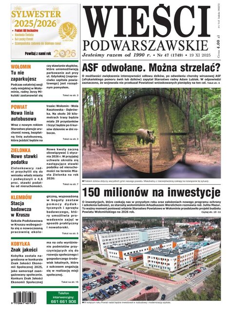 e-prasa: Wieści Podwarszawskie – e-wydanie – 47/2025