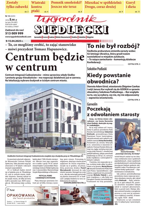 e-prasa: Tygodnik Siedlecki – e-wydania – 14/2025