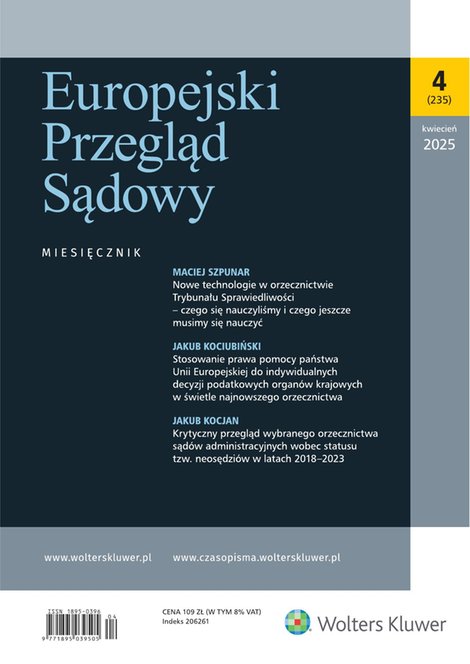 e-prasa: Europejski Przegląd Sądowy – e-wydanie – 4/2025