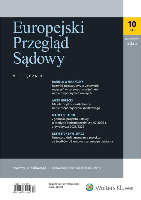 e-prasa: Europejski Przegląd Sądowy – e-wydanie – 10/2025