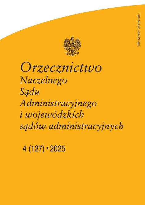 e-prasa: Orzecznictwo Naczelnego Sądu Administracyjnego i WSA – e-wydanie – 4/2025