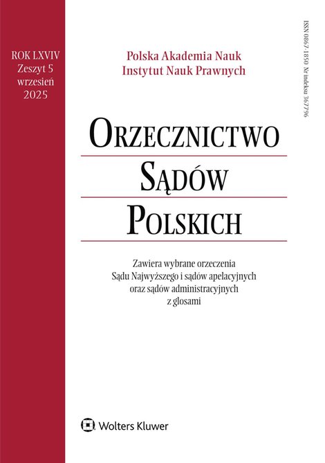 e-prasa: Orzecznictwo Sądów Polskich – e-wydanie – 5/2025