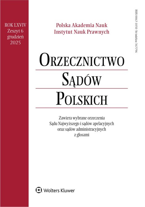 e-prasa: Orzecznictwo Sądów Polskich – e-wydanie – 6/2025