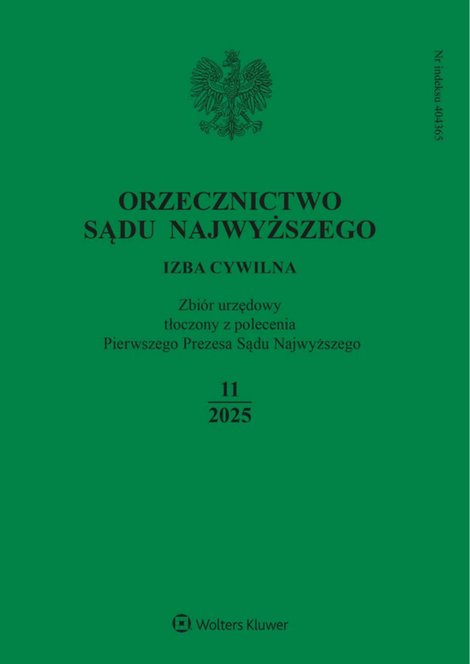 e-prasa: Orzecznictwo Sądu Najwyższego. Izba Cywilna – e-wydanie – 11/2025