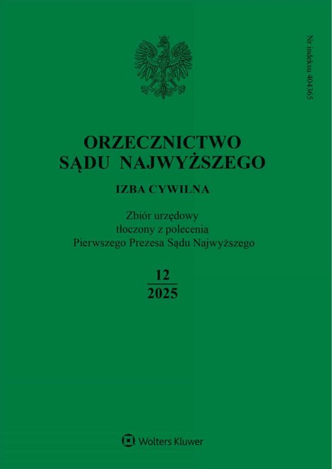 e-prasa: Orzecznictwo Sądu Najwyższego. Izba Cywilna – e-wydanie – 12/2025