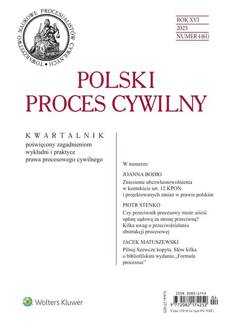 e-prasa: Polski Proces Cywilny – e-wydanie – 4/2025