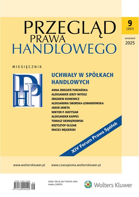 e-prasa: Przegląd Prawa Handlowego – e-wydanie – 9/2025
