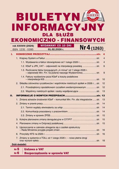 e-prasa: Biuletyn Informacyjny dla Służb Ekonomiczno-Finansowych – e-wydania – 4/2026