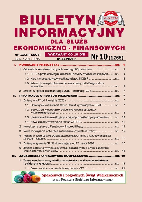 e-prasa: Biuletyn Informacyjny dla Służb Ekonomiczno-Finansowych – e-wydania – 10/2026