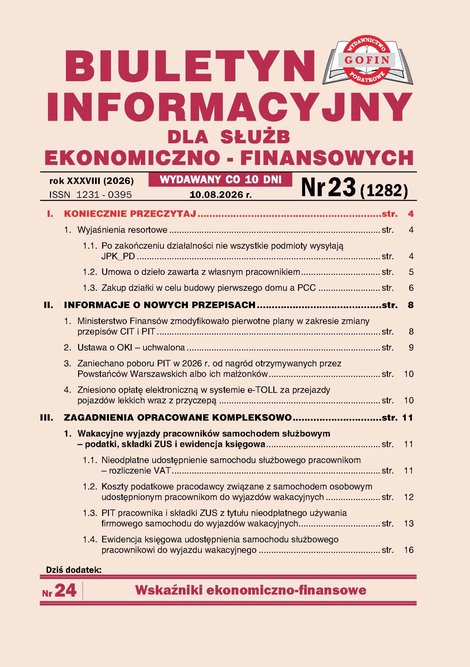 e-prasa: Biuletyn Informacyjny dla Służb Ekonomiczno-Finansowych – e-wydania – 23/2026